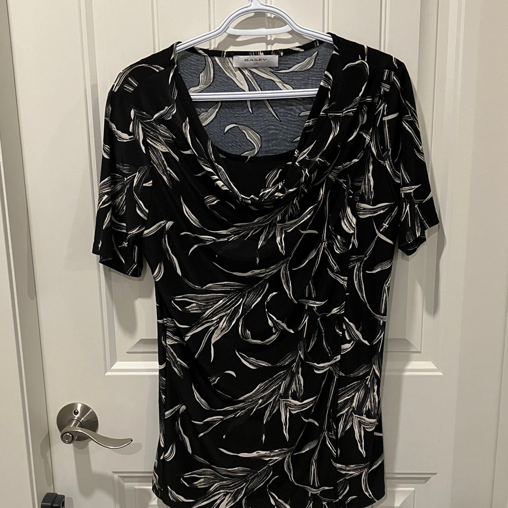 BRIAN BAILEY Blouse Beading BLACK L LIKE NEW
